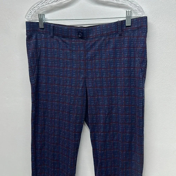 Betabrand Pants Pant Blue Stretch Yoga Dress Plaid Striped Women's Size XL - Picture 2 of 8